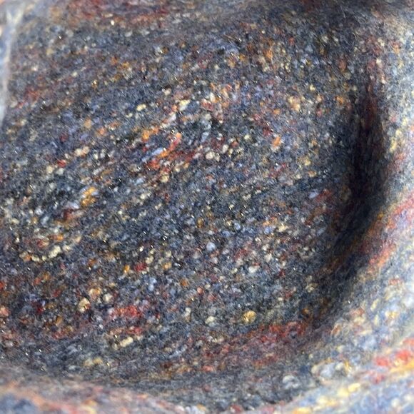 Handcrafted Purse Clutch Bag Blue Gray Knitted Wool Felt Artisan 13” x 9” Boho - Picture 12 of 14